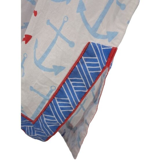 EcoAccents Tunic Top Cover Up Womens Medium Nautical Anchor Print 3/4 Sleeve - Picture 5 of 9